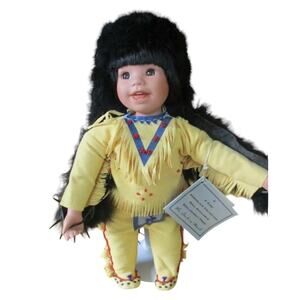 Vintage Danbury Mint Little Bear Dancer Native American Porcelain Doll NIB